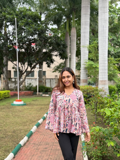 Bitiyaa Floral Top with Bell Sleeves