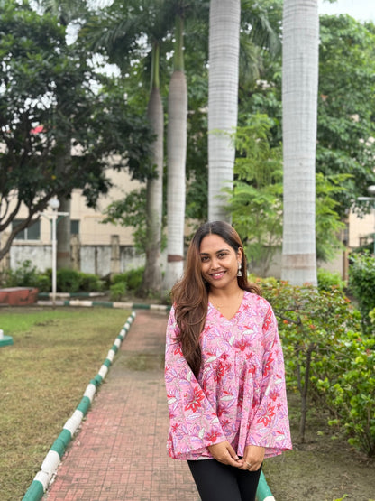 Bitiyaa Floral top with Bell Sleeves