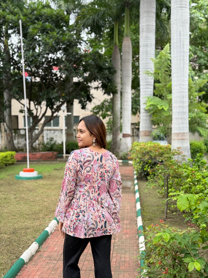 Bitiyaa Floral Top with Bell Sleeves